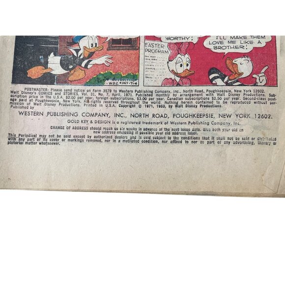Gold Key Walt Disneys Comics and Stories Vol 31 #7 April 1971 Bagged Boarded - Picture 2 of 6